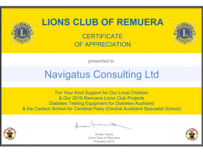 Navigatus proud to continue sponsorship of Lions Club