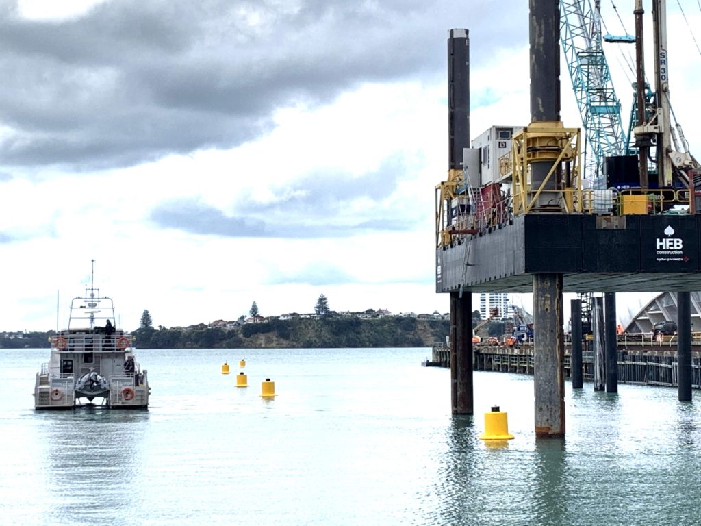 Construction in operating ferry basin